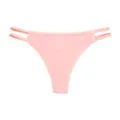 Pink double strap low waist women's thong, sexy breathable underwear for daily wear. - L / Peach Pink