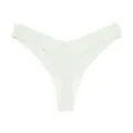 Seamless low-rise thong for women, smooth ice silk fabric, comfortable everyday underwear. - S / Vanilla