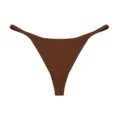 Women's seamless brown thong underwear, smooth ice silk fabric, minimalist sexy design. - S / Skin Brown