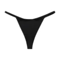 Women's black seamless low-waist thong quick-drying ice silk sexy breathable underwear - S / Black
