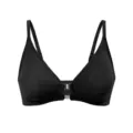 Black seamless front closure bra with double straps comfortable everyday wear underwear - Black