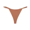 Seamless ice silk thong for women, comfortable low-rise string panties for summer yoga sports. - Coral