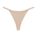 Seamless thin strap low-waist sexy thong panties, nude color ice silk breathable underwear - Apricot