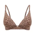 Leopard print seamless front buckle bra with thin adjustable straps for comfortable daily wear. - S / Milky Coffee Base Leopard Print