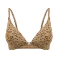 Leopard Print Front Buckle Seamless Bra, Women Sexy Thin Strap Gathering Underwear - S / Beige Leopard Print