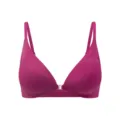 Pink front closure seamless push up bra with thin straps, comfortable daily underwear variant. - S / Dark Purple