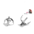 F136 titanium alloy four-prong ear stud bowl tray setting M0.9 internal thread piercing accessory. - Basic Style / 3mm