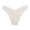 Women's Seamless Ice Silk V-Waist Low-Rise Briefs Breathable Solid Color Underwear Beige - 2XL / White Apricot