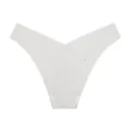 Plus Size Ice Silk Seamless Low Waist V-Cut Panties Breathable Sexy Brazilian Underwear - 2XL / White