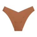 Women's seamless low-rise V-shaped ice silk Brazilian panties breathable comfortable underwear - 2XL / Skin Brown