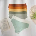 Ensemble de slips sans coutures pour femmes, sous-vêtements respirants de couleur unie. - L / E-7p (Vert Gris Foncé/Abricot Blanc/Vert Herbe/Vert Foncé/Jaune Clair/Brun Nude/Brun Jaune)