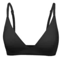 Zwarte beugelloze driehoek bralette, naadloze dunne comfortabele beha voor dagelijks gebruik. - XS / Zwart