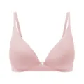 Pink front closure seamless bra with no underwire, comfortable light padded daily underwear. - S / Coral Pink