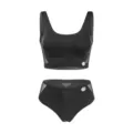 Sexy seamless black push-up bra and high-waist panty lingerie set for women size S - S / Black