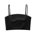 Black seamless strapless tube top with thin adjustable straps for comfortable daily wear - S / Black