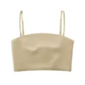 Seamless breathable tube top bra for women, comfortable daily underwear with adjustable straps. - S / Oatmeal