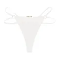 Perizoma donna doppio cinturino tinta unita sexy, variante slip bikini vita bassa. - Taglia S / Bianco