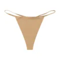 Nude seamless ice silk thong for women, low waist solid color sexy string underwear variant. - S / Beige