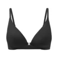 Black front closure bra, wireless thin seamless push-up comfort everyday underwear. - S / Black