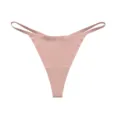 Seamless thin strap ice silk low waist sexy breathable summer thong panties for women - L / Pink