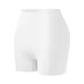 Women high waist seamless ice silk safety shorts white thin anti-glare underpants - S / White