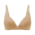Plus size front closure wireless seamless comfortable daily bra in nude color large cup - S / Beige