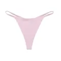 Women's pink seamless low-waist thin strap thong underwear, breathable ice silk summer brief. - S / Sakura Pink