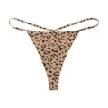 Women seamless sexy leopard print low waist thong string underwear breathable comfort undergarments - S / Beige Leopard Print