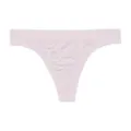 Pink seamless leopard print thong, comfortable mid-waist breathable design for women summer. - S / Light Mauve