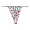 Women ice silk seamless thong underwear sexy animal print low rise lightweight brief panty - Light Blue Leopard Print