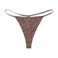 Women sexy seamless low waist leopard print ice silk thong g-string underwear variant - S / Milky Coffee Base Leopard Print