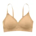 Seamless wireless nude bra for women, comfortable lightweight daily push-up undergarment. - M / Beige