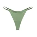 Women solid color low waist thin strap thong breathable summer seamless underwear daily wear - Matcha Green