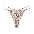 Sexy leopard print low waist thong seamless ice silk string panties for women daily wear - S / Nude Apricot Base Leopard Print