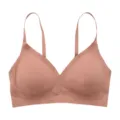 Comfortable seamless wireless women bra, lightweight breathable nude daily undergarment. - S / Apricot Nude