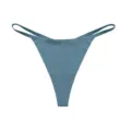 Women's Low-Waist Thin Strap Thong Blue-Grey Seamless Breathable Summer Underwear - Indigo Blue