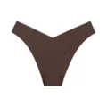 Seamless low-waist ice silk women panties, dark brown solid color breathable sexy everyday briefs. - XS / Dark Brown