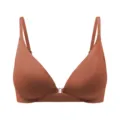 Women seamless front closure bra rust red wireless push up comfortable daily underwear - S / Skin Brown