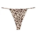 Women's sexy low rise leopard print string thong underwear for daily seductive wear - S / Nude Apricot Base Leopard Print