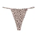 Sexy low waist leopard print thong for women, hot sexy animal pattern minimalist strap underwear. - Leopard Print on Tea Apricot Base