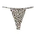 Women seamless leopard print thong sexy low waist animal pattern string underwear panty - Cream Dotted Leopard Print on White Apricot Base