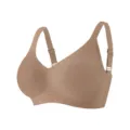 Sostén sin costuras nude variante, tirantes anchos cómodos lencería push-up suave y cómoda. - S / Tops / Café (Personalizado)