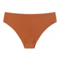 Culotte sans couture en soie glacée marron caramel, sous-vêtement confortable pour femme. - S / Brun Jaune