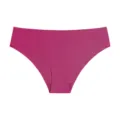Femme culotte sans couture en soie de glace taille basse respirante unie slip confortable - L / Magenta