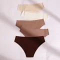 Culotte taille basse femme en soie glacée sans coutures set dégradé, confortable et respirante. - S / A-5p (Blanc/Abricot Blanc/Café/Brun Foncé/Violet Fumée)