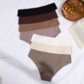 Culotte pour femme sans coutures en soie glacée respirante lot de slips multicolores - S / G-7p (Blanc/Abricot Blanc/Noir/Café/Café au Lait/Brun Foncé/Violet Fumée)