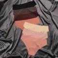 Culotte Femme Sans Coutures Taille Basse Soie Glacée Multicolore Confortable Slip Respirant - L / H-7p (Rose/Nude/Violet Nude Foncé/Noir/Caramel/Brun Foncé/Rouge Pastèque)