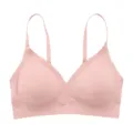 Women seamless wireless thin padded bra comfortable push up daily underwear pink variant - S / Pink