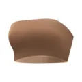 Strapless bandeau bra, seamless thin wireless nude tube top for women, anti-slip daily wear. - Brown