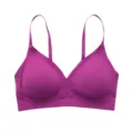 Women seamless wireless bra, comfortable push up purple bra, daily wear intimate apparel. - S / Grape Purple